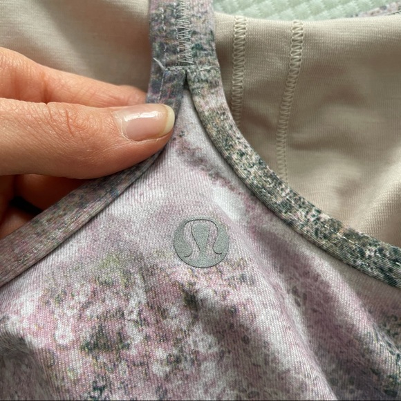 LULULEMON CRZ Y strap marble pink yoga tank top 4 - Picture 6 of 11